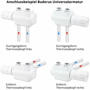 Buderus Universalarmatur-Set Für Vertikal- & Badheizkörper Mit Mittenanschluss – Durchgangs- / Eckform 10