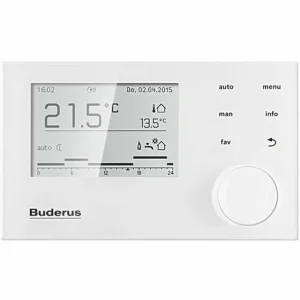 Buderus GB192i Logaplus Gas-Brennwert Heizungspaket W50 Mit Regelung RC310 In Weiß Und SU160 Speicher, 25 KW 15