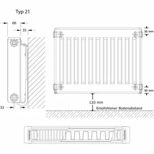 Buderus Logatrend C-Profil Kompakt-Heizkörper H 600 Mm L 1400 Mm Typ 21 – 1470/933 Watt 15