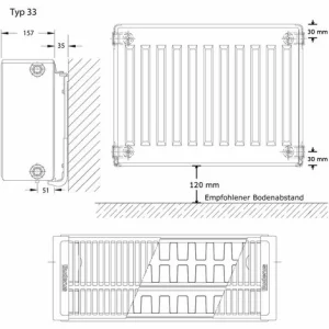 Buderus Logatrend C-Profil Kompakt-Heizkörper H 300 Mm L 2000 Mm Typ 33 – 2304/1472 Watt 15