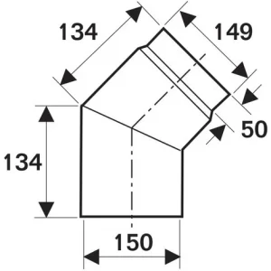 BUDERUS Abgasbogen 45° Für Kaminofen – Ø 150 Mm – 80345046 6