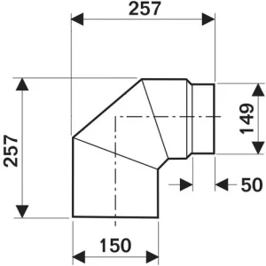 BUDERUS Abgasbogen 90° Für Kaminofen – Ø 150 Mm – 80345042 6