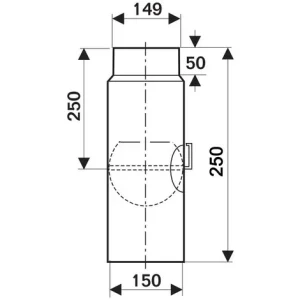 BUDERUS Abgasrohr Für Kaminofen Länge 250 Mm Ø 150 Mm – Mit Tür Und Drosselklappe – 80345002 6