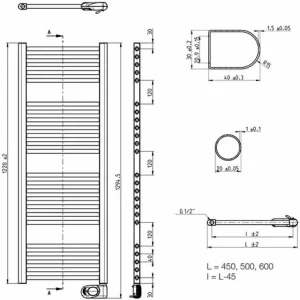 Elektro-Badheizkörper Buderus Therm Direct E Mit Raumtemperaturregler – Höhe 1.220 Mm X Breite 450 Mm 7