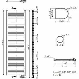 Elektro-Badheizkörper Buderus Therm Direct E Mit Raumtemperaturregler – Höhe 1.500 Mm X Breite 450 Mm 7